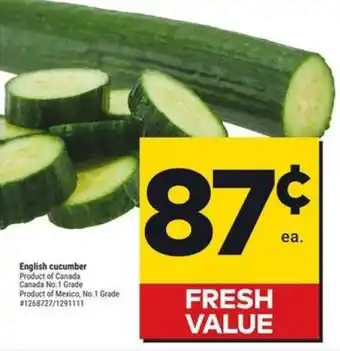 Giant Tiger English cucumber offer