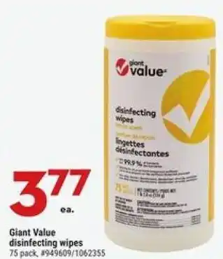 Giant Tiger Giant Value disinfecting wipes offer