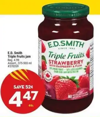 Giant Tiger E.D. Smith Triple Fruits jam offer