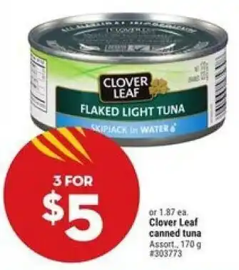 Giant Tiger Clover Leaf canned tuna offer