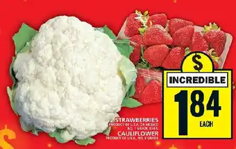 Food Basics STRAWBERRIES CAULIFLOWER offer