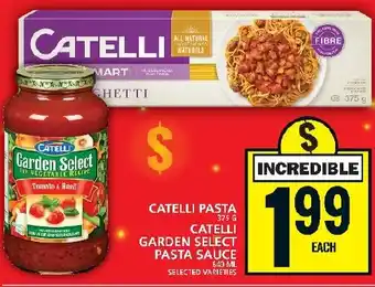 Food Basics CATELLI PASTA 375 G CATELLI GARDEN SELECT PASTA SAUCE offer