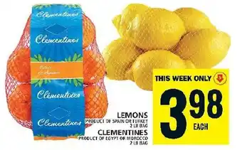 Food Basics LEMONS CLEMENTINES offer