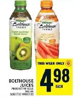 Food Basics BOLTHOUSE JUICES offer