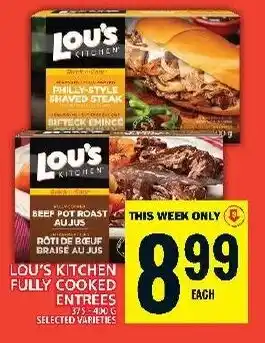 Food Basics LOU'S KITCHEN FULLY COOKED ENTREES offer