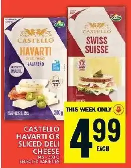 Food Basics CASTELLO HAVARTI OR SLICED DELI CHEESE offer