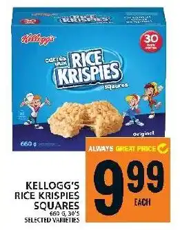 Food Basics KELLOGG'S RICE KRISPIES SQUARES offer