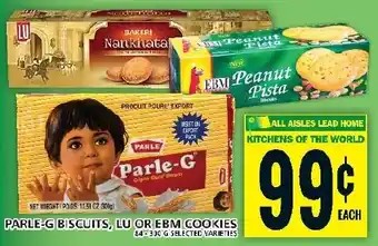 Food Basics PARLE-G BISCUITS, LU OR EBM COOKIES offer