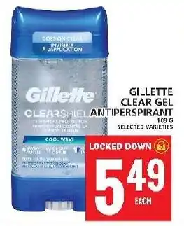 Food Basics GILLETTE CLEAR GEL ANTIPERSPIRANT offer
