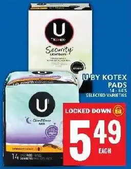 Food Basics U BY KOTEX PADS offer