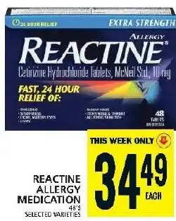 Food Basics REACTINE ALLERGY MEDICATION offer