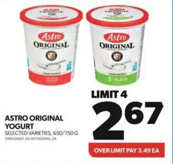 Real Canadian Superstore ASTRO ORIGINAL YOGURT offer