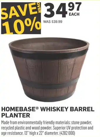 Co-op HOMEBASE WHISKEY BARREL PLANTER offer