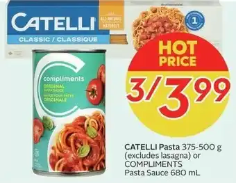 Sobeys CATELLI Pasta 375-500 g offer