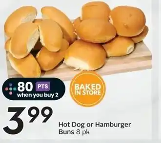 Sobeys Hot Dog or Hamburger Buns 8 pk offer