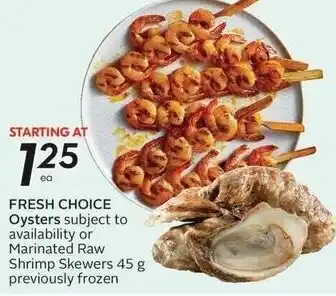 Sobeys FRESH CHOICE Oysters offer