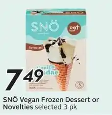 Sobeys SNÖ Vegan Frozen Dessert or Novelties offer