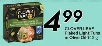 Sobeys CLOVER LEAF Flaked Light Tuna in Olive Oil 142 g offer
