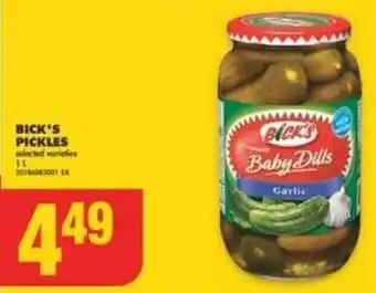 No Frills BICK'S PICKLES offer