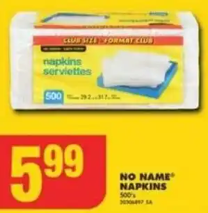 No Frills NO NAME NAPKINS offer