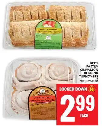 Food Basics DEL'S PASTRY CINNAMON BUNS OR TURNOVERS offer