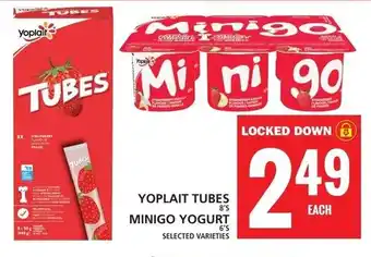 Food Basics YOPLAIT TUBES MINIGO YOGURT offer
