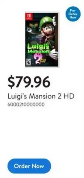 Walmart Luigi's Mansion 2 HD offer