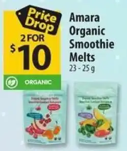 Co-op Amara Organic Smoothie Melts offer