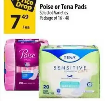 Co-op Poise or Tena Pads offer