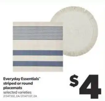 Real Canadian Superstore Everyday Essentials" striped or round placemats offer