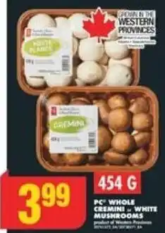 No Frills PC WHOLE CREMINI WHITE MUSHROOMS offer