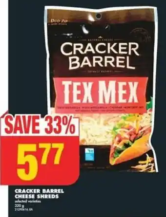 No Frills CRACKER BARREL CHEESE SHREDS offer