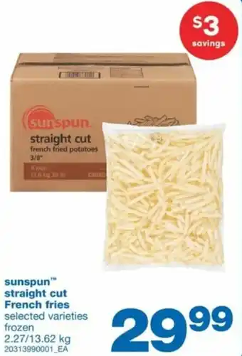 Wholesale Club sunspun straight cut French fries offer