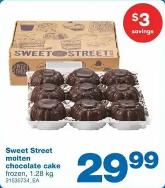 Wholesale Club Sweet Street molten chocolate cake offer