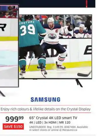 The Source 65" Crystal 4K LED Smart TV offer