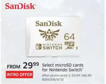 The Source Select MicroSD Cards For NIntendo Switch offer