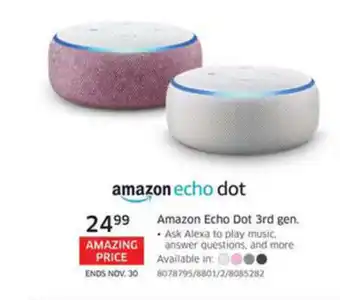 The Source Amazon Echo Dot 3rd gen offer