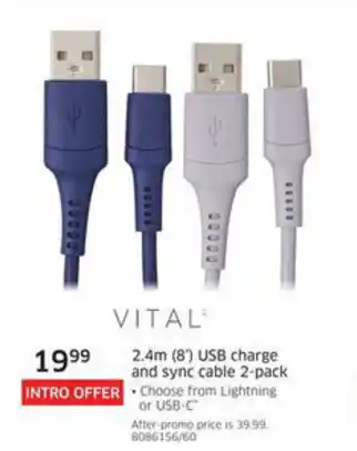 The Source USB charge and sync cable 2-pack offer