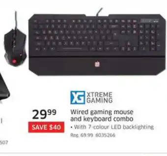 Wire gaming mouse and keyboard combo