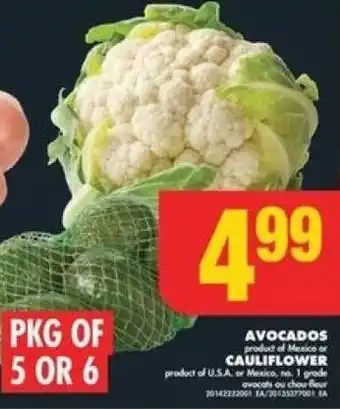 No Frills AVOCADOS or CAULIFLOWER offer