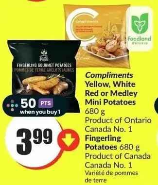 FreshCo Compliments Yellow, White Red or Medley Mini Potatoes Fingerling Potatoes offer