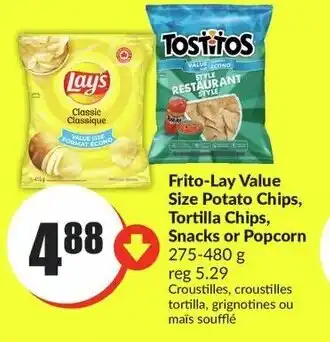 FreshCo Frito-Lay Value Size Potato Chips, Tortilla Chips, Snacks or Popcorn offer