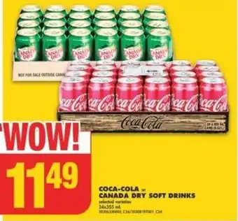 No Frills COCA-COLA or CANADA DRY SOFT DRINKS offer