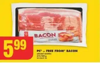 No Frills PC FREE FROM BACON offer