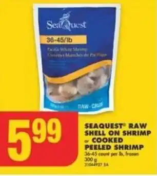 No Frills SEAQUEST RAW SHELL ON SHRIMP - COOKED PEELED SHRIMP offer