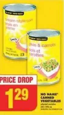 No Frills NO NAME CANNED VEGETABLES offer