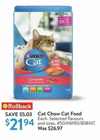 Walmart Purina Cat Chow Cat Food offer