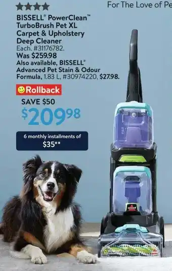 Walmart BISSELL PowerClean TurboBrush Pet XL Carpet & Upholstery Deep Cleaner offer