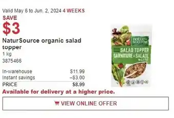 Costco NaturSource organic salad topper offer