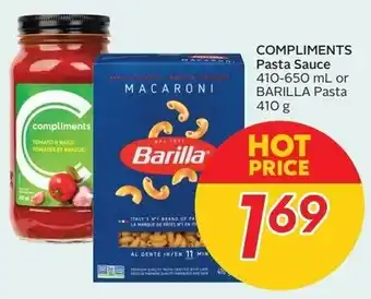 Sobeys COMPLIMENTS Pasta Sauce offer